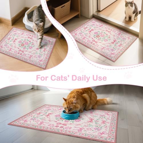 Unicorn Catcher 33"x22" Cat Litter Mat Non-Slip Washable Litter Box Mat