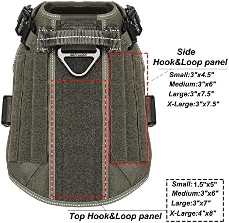 ICEFANG Tactical Dog Harness for Medium Dogs,Reflective No Pull Dog Vest