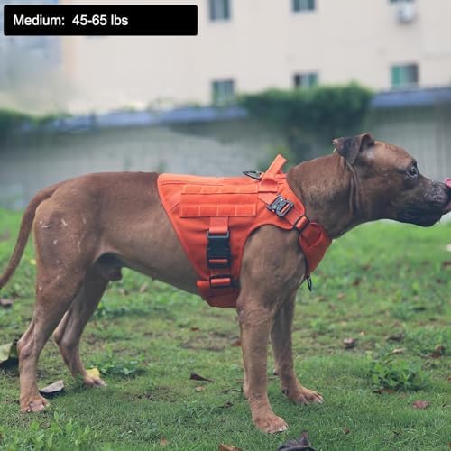 ICEFANG Tactical Dog Harness for Medium Dogs,Reflective No Pull Dog Vest