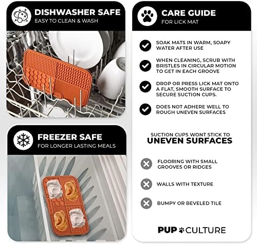 Pup Culture Dog Lick Mat for Dogs, Feeding Pad for Anxious Pets Plus 4 Different Puzzles for Mental Stimulation for Dogs - Supports Mental, Dental, and Digestive Health, Bite Resistant and Heavy Duty