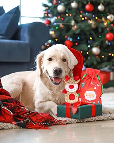 Pweituoet Christmas Dog Toys, 6 Pack Dog Rope Toys and Plush Dog Toys/Dog Gifts for Puppy Small Medium Large Dogs