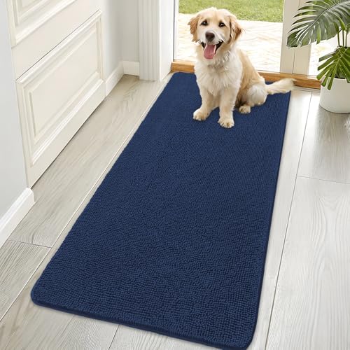 OLANLY Dog Door Mat for Muddy Paws 70x35, Super Absorbent Chenille Mud Mat