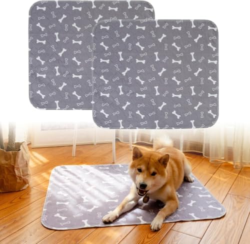2 Pack Puppy Pee Pads with Pheromones, Washable Puppy Pads for Dogs,Leak-Proof & Anti-Slip,Reusable Absorbent Dog Training Pad for for Playpen,Whelping Box,Potty Training(15.7" × 23.6")