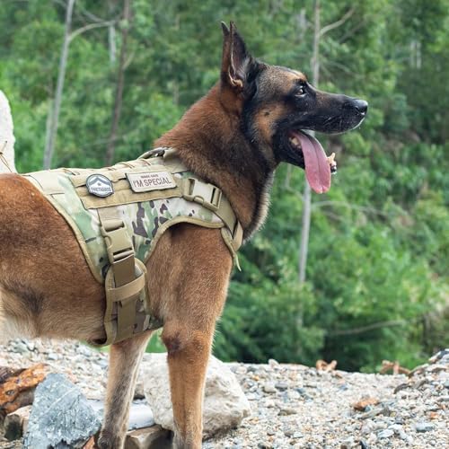 OneTigris Tactical Dog Harness with Handle No-Pull Adjustable for Large Dog