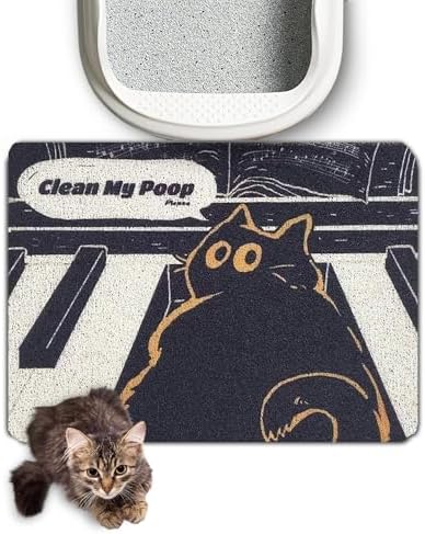 Lukamoo® Cute Cat Litter Mat (24’’x16’’), for Kitty Litter & Cat Litter Box, Independent Artist Designed (Melody)