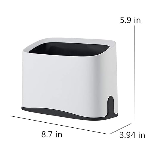 Cat Litter Scoop Holder, Mini Trash Can with Lid, Litter Scooper Caddy, White