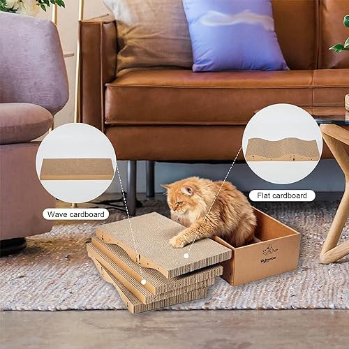 Cat Scratcher Cardboard Scratch Pad for Indoor Cats and Kitty 5pcs
