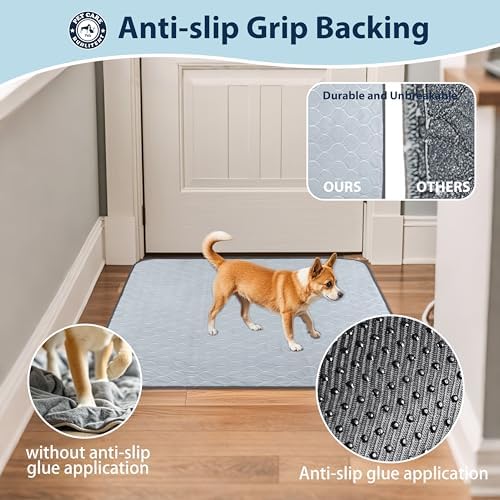 Washable Pee Pads for Dogs, Reusable Puppy Pads 48x48, 3 Pack, White Grey