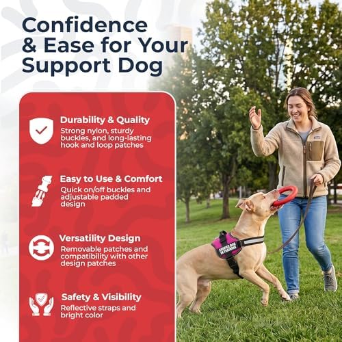Industrial Puppy Service Dog in Training Vest Harness, Medium 30-39 in Pink