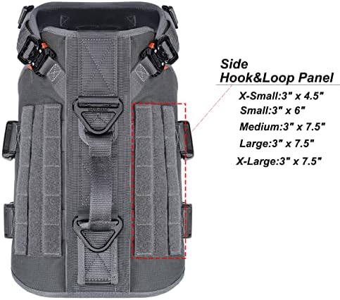 ICEFANG No Pull Tactical Dog Harness for Medium Dogs,Adjustable Dog Vest
