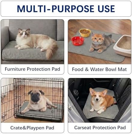 Gentle Purr Large Washable Dog Pee Pads, 36 x 36 Inch, 2 Pack, Gray