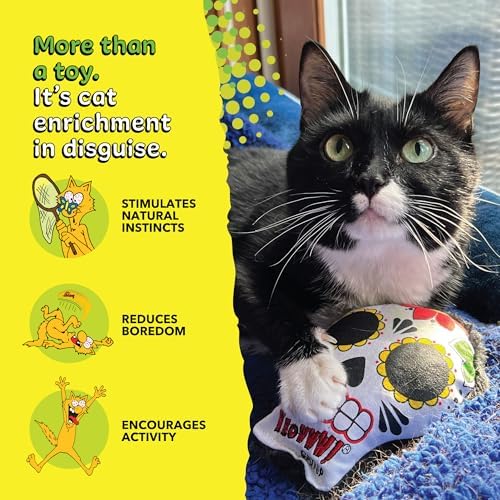Yeowww! Catnip La CAT-rina Toy for Cats - Día de Los Muertos Design - Made in the USA - Stuffed with Organically Grown Catnip