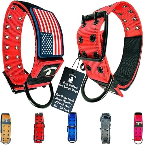 2" Wide Tactical Dog Collar 2-Pin Metal Belt Buckle Medium-Large Dogs K9