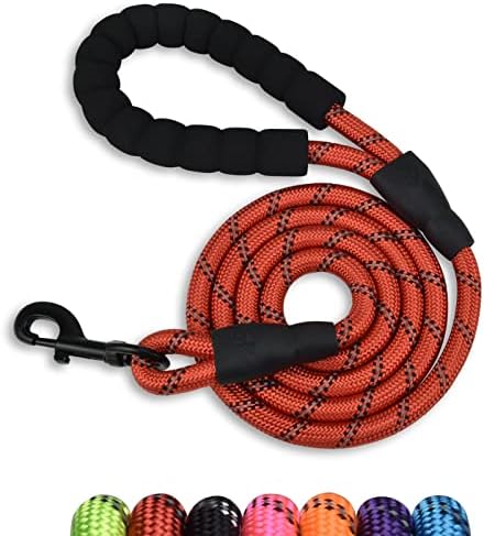 5FT Reflective Dog Leash with Padded Handle for All Dog Sizes.Red
