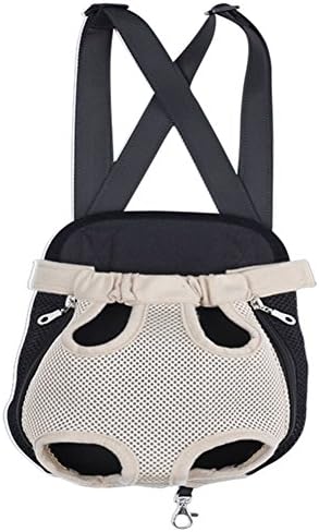 Front Cat Dog Backpack Travel Bag Sling Carrier Portable Outdoor Lightweight and Soft Comfortable Puppy Kitty Rabbit Double-Sided Pouch Shoulder Carry Tote Handbag Apricot L