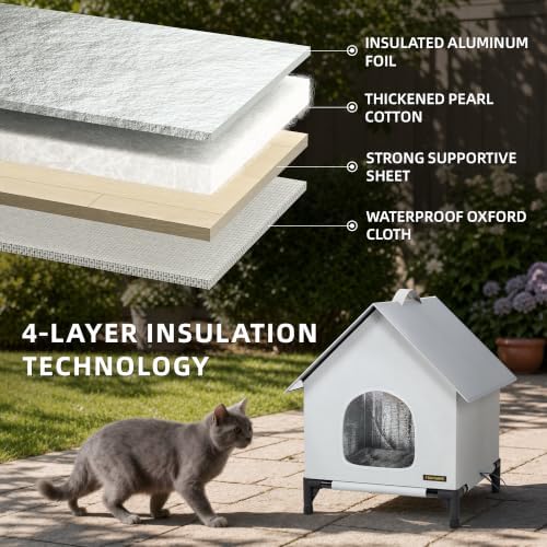 Outdoor Cat House Outdoor Cat House Weatherproof for Indoor and Outdoor Use Insulated and Weatherproof，Waterproof Shelter for Small/Medium Cats