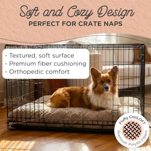 Best Friends by Sheri Comfy Crate Dog Bed Washable, Mushroom, 36" x 24"