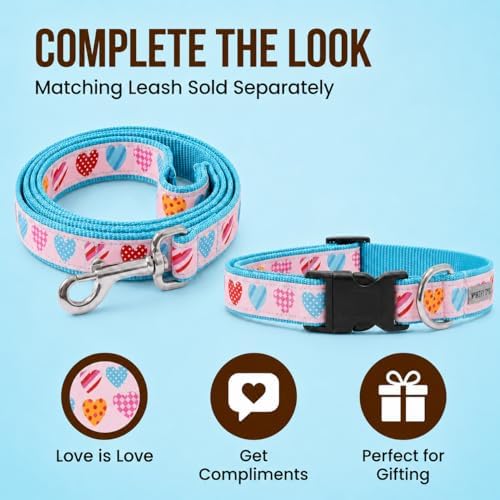 THE WORTHY DOG Summer Print, Adjustable Dog Collar, Large Dogs,Love is Love