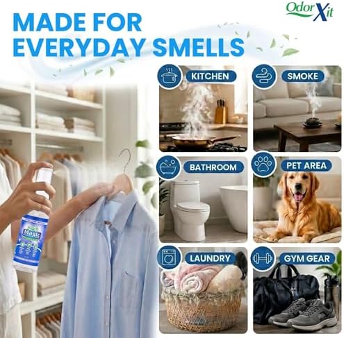 OdorXit Magic Air Odor Neutralizer Spray, Powerful Dog & Cat Urine Odor Neutralizer, Safe Air Refresher for Home, Safe Odor Absorber for Pet, Closet & Any Strong Odor Remover, 2oz