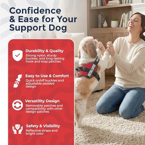 Industrial Puppy Emotional Support Vest Harness Small 19.5-25 in Bright Red