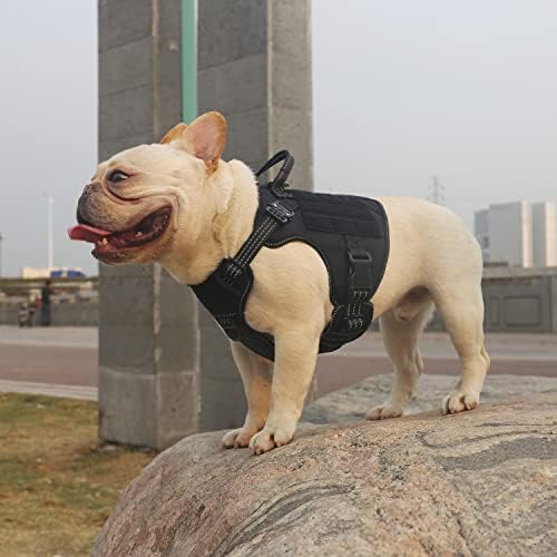 ICEFANG Tactical Dog Harness for Small Dogs,Reflective No Pull Dog Vest