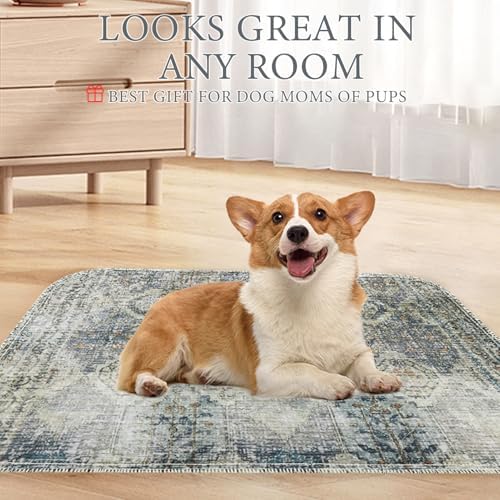 Homimp Washable Pee Pads for Dogs, 2 Pack Reusable Puppy Pads Waterproof,Absorbent and Leakproof Dog Pee Pads,Non Slip Puppy Training Pads, Pet Mat for Floor, Crate, Couch, Whelping, Grey 24"x36"