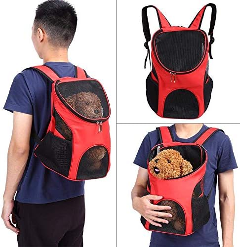 ESUPPORT Dog Carrier Backpack, Pets Bag Carrier Pet Outdoor Backpack Holds Dogs up to 3 kg, Dog Travel Bag with Mesh Window for Walking Hiking Bike Camping Outdoor and Motorcycle