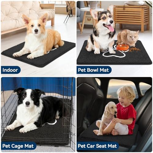 Bcoimo Super Absorbent Dog Door Mat, 36"*24" Anti Slip Mat for Muddy Paws