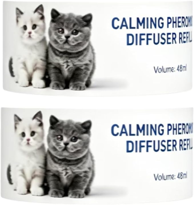 Pheromone Diffuser Refill, Portable Scent Diffuser Liquid Refill for Daily Indoor Household Use — for 60-Day Cat Calming Diffuser Kits
