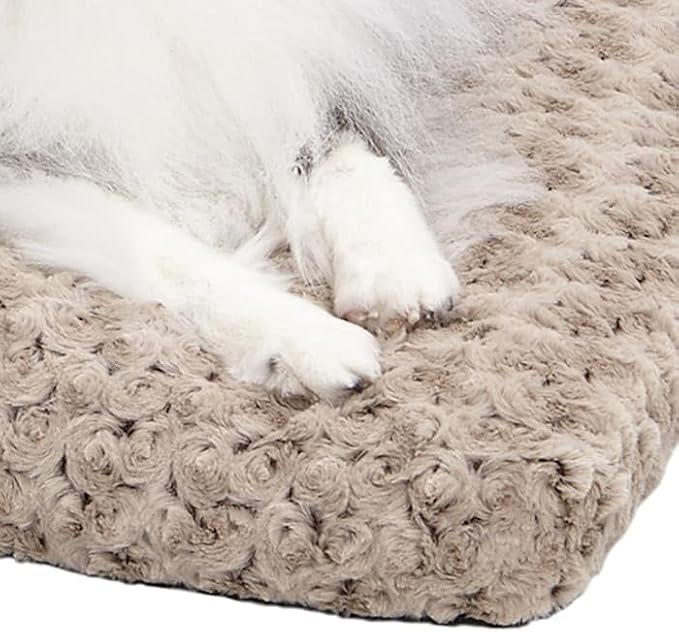 MidWest Homes for Pets Intermediate QuietTime Deluxe Mocha Ombré Swirl Plush Pet Bed, Machine Washable, Non-Skid Bottom, Soft Crate Mat for 36-inch Crates