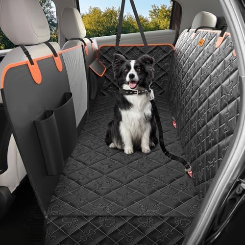 Dog Car Seat Cover 100% Waterproof Scratchproof Dog Hammock 600D for Car Back Seat Nonslip with Mesh Window Car Seat Protector for Dogs Pets Universal Fits for Most Cars Trucks SUV