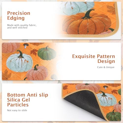 IEUUMLER Washable Pee Pads for Dogs, 2 Pack Pumpkin Pattern Reusable Waterproof Puppy Potty Pads, Non-Slip Absorbent Pet Training Pads for Playpen Crate Bed EU016 Orange Pumpkin, 40x28