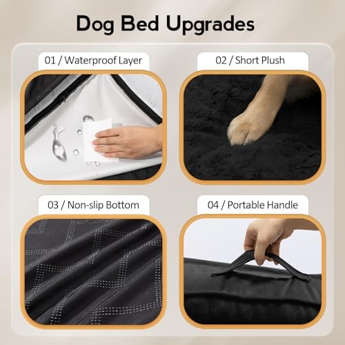 MEKIY Orthopedic Waterproof Dog Bed with Sides for Extra Large Sizes Dogs