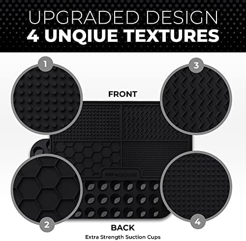 Pup Culture Dog Lick Mat for Dogs, Feeding Pad for Anxious Pets Plus 4 Different Puzzles for Mental Stimulation for Dogs - Supports Mental, Dental, and Digestive Health, Bite Resistant and Heavy Duty