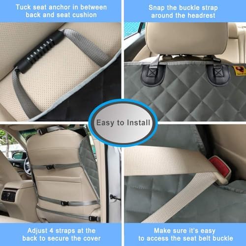 Bark Lover Car Seat Covers Front Seats,Car Seat Protector for Dogs,Scratch-Proof Dog Car Seat Cover,Universal Fit for Cars Trucks SUVs(Grey,1 Pack)