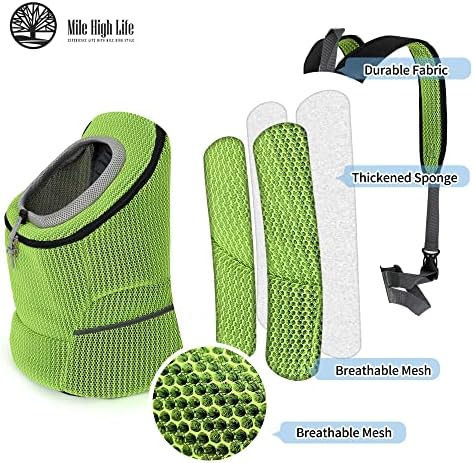 Mile High Life | Hiking Outdoor Pet Carrier Backpack | Kitty Puppy Cat Carrier | Dog Carrier for Small Dogs | Dog Backpack w Breathable Mesh with Soft Padding(Comb Lime Green, Medium (Pack of 1))