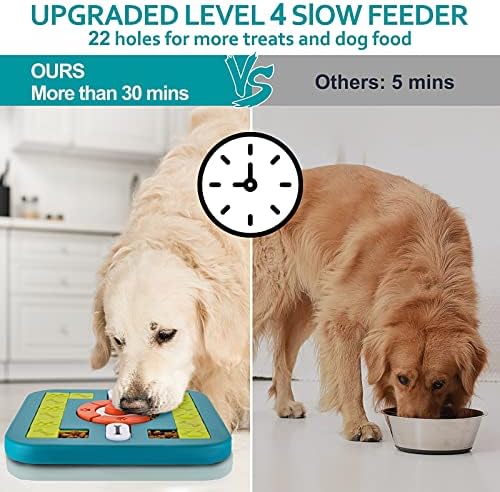 Dog Puzzle Toys, Treat Dispensing Dog Enrichment Toys for IQ Training and Brain Stimulation, Interactive Mentally Stimulating Toys as Gifts for Puppies, Cats, Dogs (M-Level 3)