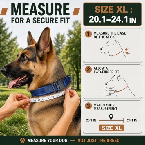 Tactical Dog Collar with Handle, Heavy Duty Nylon for Large Dogs