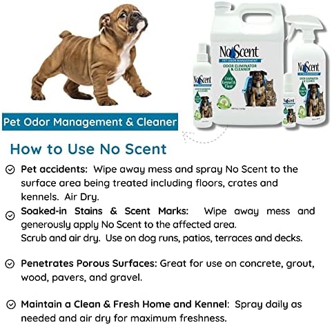 No Scent Crate Kennel & Floor Probiotic Cleaner Spray for Dog Cat Pet Odor Stains (8 Fl Oz / 237 mL)