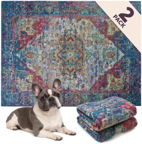 Lovewag Reusable Washable Dog Pee Pads, Bohemian Jewel 36x48, 2 Pack