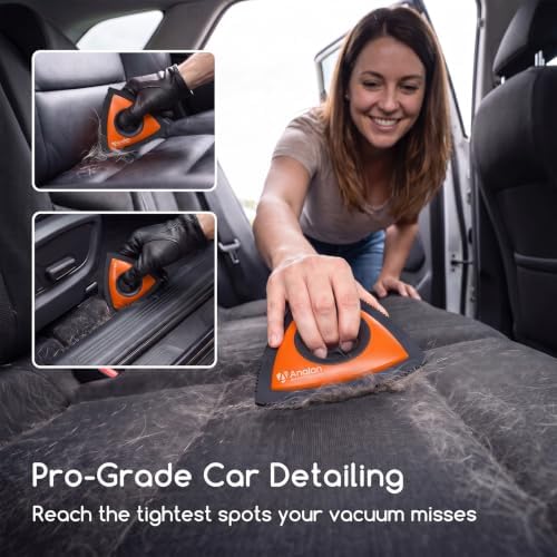Analan Mini Pet Hair Remover for Car Detailing Dog Hair Tool Brush(Orange)