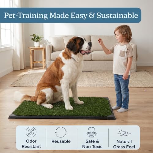 PETMAKER Artificial Grass Pee Pads for Dogs, 3 Pack, 50.5” x 33”