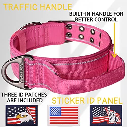 ADITYNA Heavy Duty Dog Collar for Extra-Large Dogs with Traffic Handle