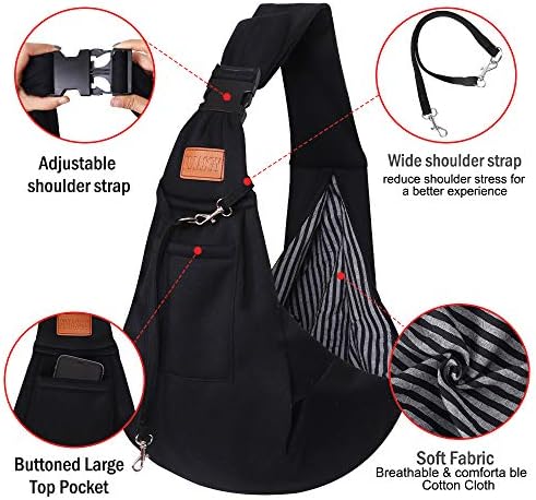 FDJASGY Small Dog Sling Cat Carrier Adjustable Strap Hands Free Reversible Pet Puppy Travel Bag Backpack for Outdoor Travel