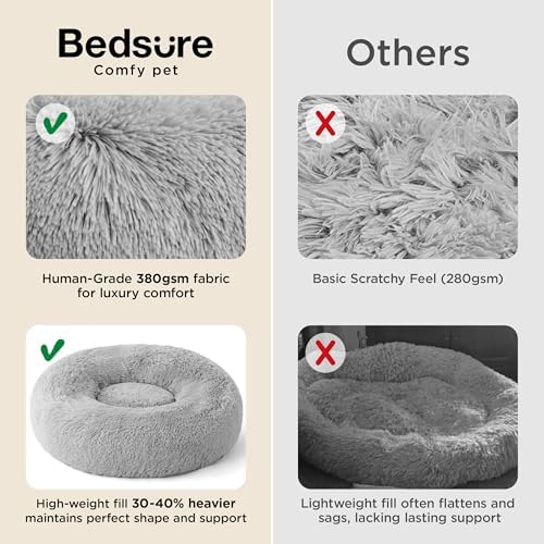 Bedsure Calming Dog Bed Medium Size Dog Donut Washable Pet Bed,30ins
