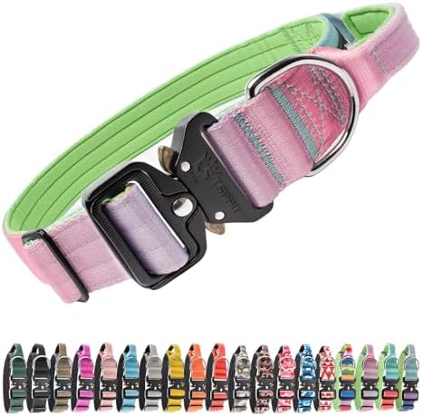 TSPRO Tactical Dog Collar, Heavy Duty Quick Release Metal Buckle and Handle