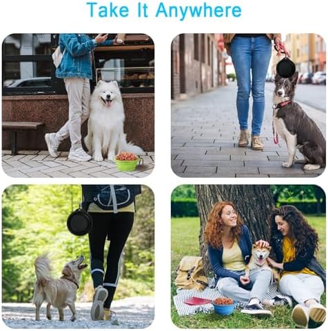 PetBonus 2-Pack Collapsible Dog Bowls, Portable Travel Dog Water Food Bowls