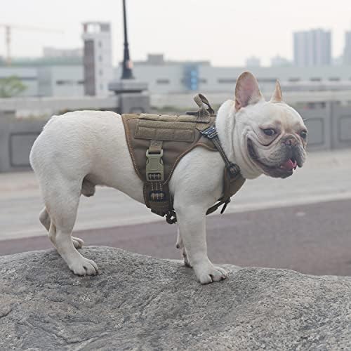 ICEFANG Tactical Dog Harness for Small Dogs,Reflective No Pull Dog Vest