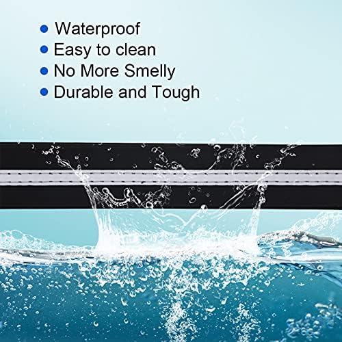 Nimble Reflective Waterproof Dog Collar Adjustable Odor Resistant Easy Clean Pet Collar for Small Medium Large Dogs Night Walking Outdoor Rainy Use (Medium (11.81”-18.5”inches), Black)
