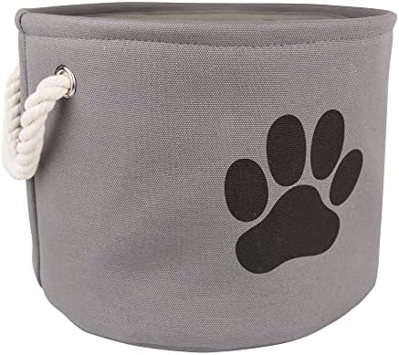 Bone Dry Pet Storage Collection Collapsible Bin, Medium Round, Gray